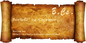 Borbély Csongor névjegykártya
